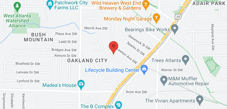 map of 1089 White Oak Avenue SW